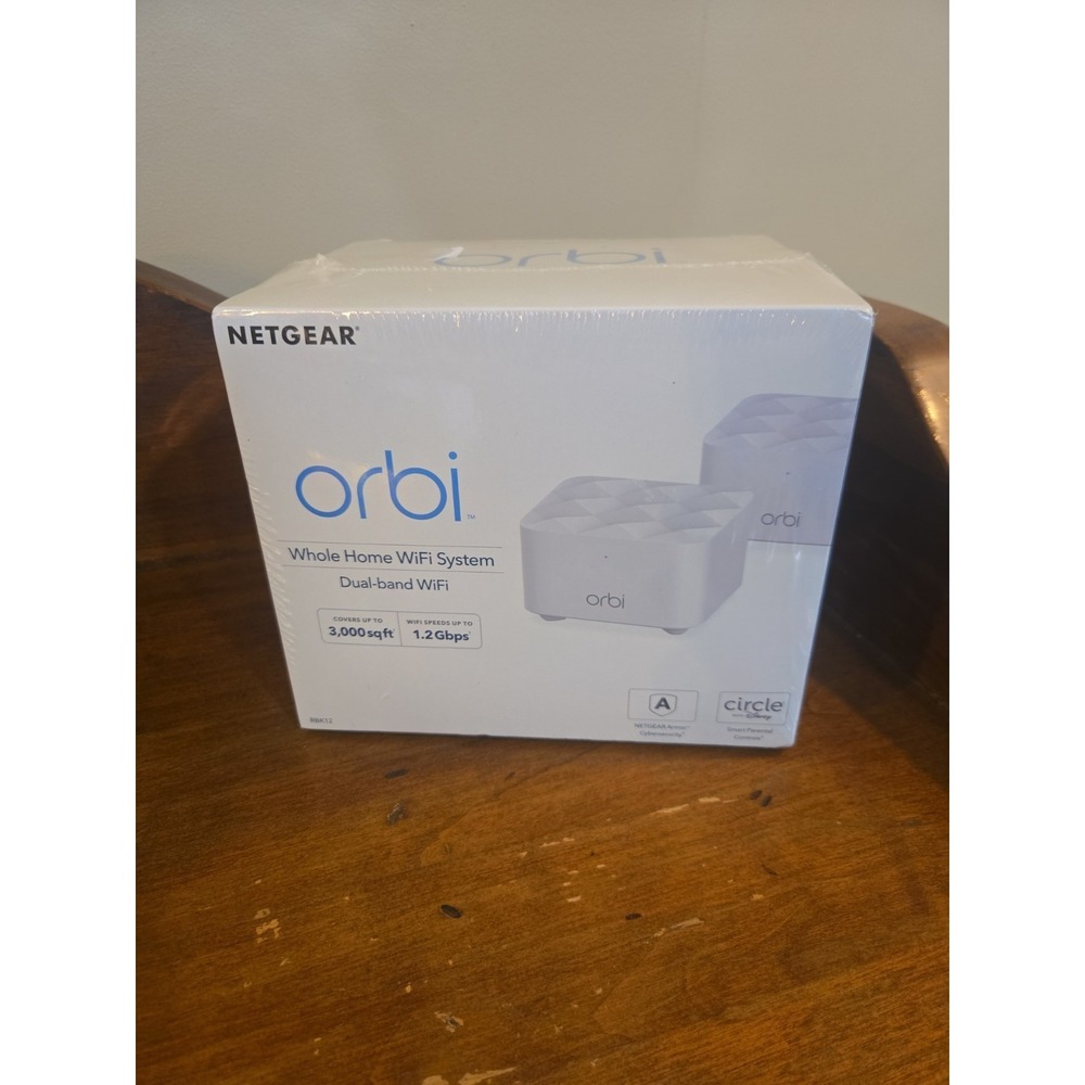 New Netgear Orbi Mesh Wi-Fi Router System 2-Pack 3000 SF 1.2Gbps RBK12-100NAS